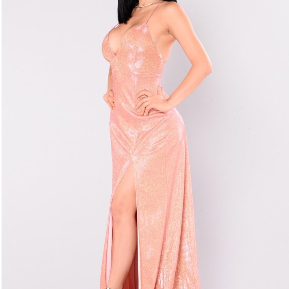 Sparkly pink long dress